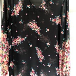 Sheer women’s floral blouse